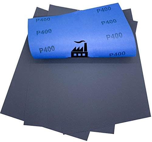 100x Dipoxy - Wasserfestes Schleifpapier P400 Bogen 230 x 280 mm für den Nassschliff