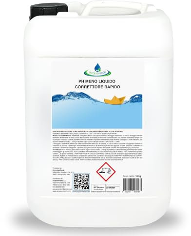 acquaverde | Ph - Meno Correttore Liquido, Regolatore e Abbattitore di Ph per Manutenzione Acqua di Piscina, Consigliato anche per Dosatori Automatici, 10 kg