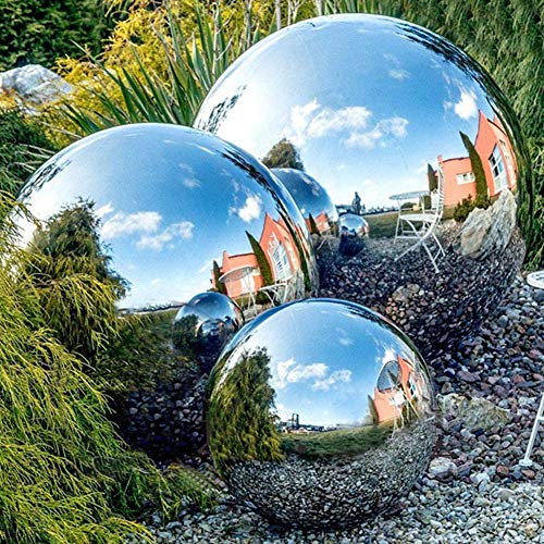 Garden Mirrors Stainless Steel Gazing Ball Seamless Gazing Globe Mirror Polished Hollow Ball Reflective Garden Sphere 6 Pcs