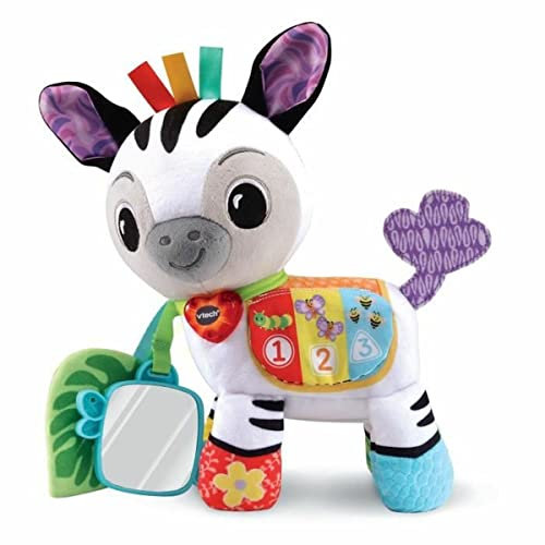 VTech – Timéo, P’tit Zèbre D’activités, Peluche Bébé Interactive – 3/36 Mois – Version FR