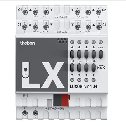 Theben 4800671 LUXORliving D1 S RF I Actionneur de Variation Universel Radio à 1 Canal I Encastré I Courbe de Variation réglable I Détection Automatique de Charge