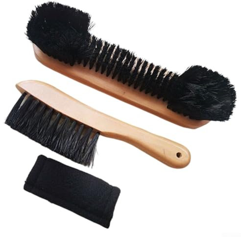 Pool Table Brush Set, 3 Pcs Pool Table Accessories Billiards Table Brush Rail Brush, Cue Shaft Cleaner Cloth, Billiards Pool Table Cleaning Tools(9inch)