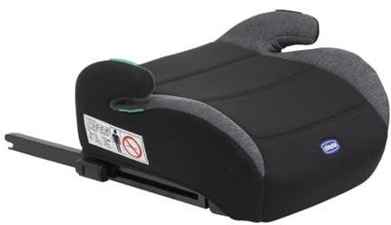 Chicco Quasar Fix i-Size, Kinderautositz 7-12 Jahre (126-150 cm), Gewicht 23-36 kg, Gruppe 3, einfach einzubauen mit Isofix-System, mit gepolsterten Armlehnen und komfortablem Sitz, schwarz