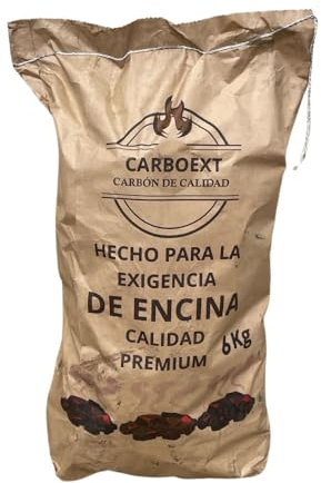 Carbon Vegetal Barbacoa Carbon Barbacoa Carbón 100% Sin Humo Ni Aditivos Carbón Vegetal De Encina Premium Ideal Sin Humo Barbacoa Restaurantes Barbacoas Familiares o Asadores Ecologico Saco De 6Kg