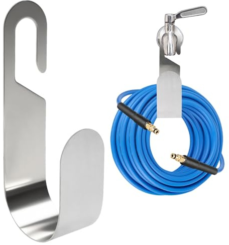 FORYNXHWIN Supporto per tubo da giardino, in acciaio inox, montaggio a parete, robusto supporto per tubo dell'acqua per irrigazione