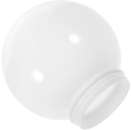TOYZFRIENDY Pantalla de Lámpara Esfera Acrílica Blanca Mate para Poste Exterior con Base Cubierta Redonda para Patio y Jardín Reemplazo Lámpara Moderna