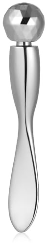 Amosfun Bâton de Massage Oculaire en Métal Rouleau à Facettes, Cuillère à Crème Contour des Yeux, Outil Compact pour Soin Peau, des Poches et Absorption, Usage Beauté Visage