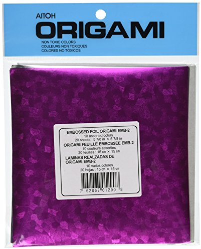 Aitoh Origami Paper 5.875X5.875 20/Pkg, Embossed Foil