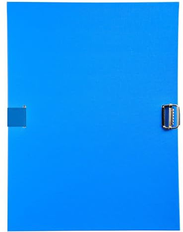 Exacompta - Réf. 30105H - Carton de 10 chemises à dos extensible en polypropylène couleur - 1 rabat en pied - fermeture par sangle - boucle à coulisseau cranté - dim 24 x 32 cm - couleur bleu clair