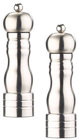 Rosenstein & Söhne Gewürzmühle Keramik: Klassische Salz- & Pfeffermühle, Keramik-Mahlwerk, Edelstahl, 2er-Set (Manuelle Salzmühle, Mühle für Kardamom & Cardamom, Küche)