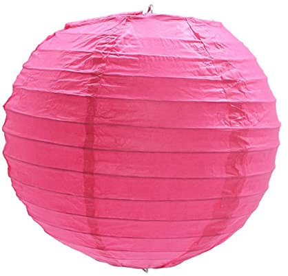 5 Stück 15-30 cm Chinesische Papierlaternen Einfache DIY Dekorative Laterne Multicolor Lampion Balls Hochzeit Weihnachten Halloween Party Supplies-PL05 Fuchsia, 20 cm (8 Zoll)