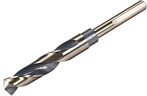 TOP-VIGOR 14mm Reduced Shank Twist Drill Bits, 14mm Metal Drill Bits for Hard Steel with 10mm Shank, HSS 4341 Cutting Diameter Drilling Bits for Stainless Steel Alloy Metal Plastic Wood