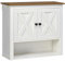 kleankin Badezimmer Wandschrank Hängeschrank mit 2 Türen und Einlegeböden für Küche Eingang Flur 60x19,5x52,5 cm Weiß