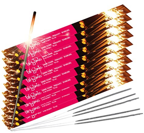 Wunderkerzen-Set Packung mit Wunderkerzen Kat F1 Feuerwerk – Tolle Idee für Hochzeiten, Geburtstagsfeiern, Weihnachten und Silvesterparty (70cm x 50 St)