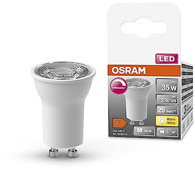 OSRAM LED SPOT PAR11 35 LED-Reflektorlampe, Sockel GU10, 3W, 230lm, 2700K, warmweißes Licht, sehr geringer Energieverbrauch, lange Lebensdauer, sofort 100% Licht, keine Aufwärmzeit