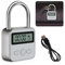 BNGXR Digitale Zeitschloss, Smart Time Lock mit LCD-Display, Metall Küchensafe Zeitschloss mit Seil USB Wiederaufladbar Intelligentes Zeitschloss, Sicherheits Vorhängeschloss (Silber)