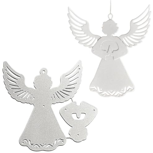 Matrices de Découpe, Cutting Dies Forme D'Ange Pochoir à Découper en Métal Matrice de Découpe Scrapbooking Bricolage Gaufrage Outil Pochoir Découpage pour Diy Sapin de Noël Carte Décor Fête