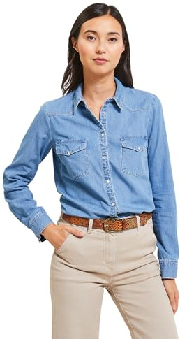 Grain de Malice - Chemise en Jean Femme - Bleu Light Stone - Taille 44