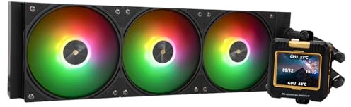 Thermalright FW360 Black ARGB CPU AIO Cooler,PC 360 Specification Water Cooler System,IPS LCD Screen with 320x240 Resolution,for AM5&Intel LGA1700/1851,CPU Cooler Comes with 2.4-inch LCD Display