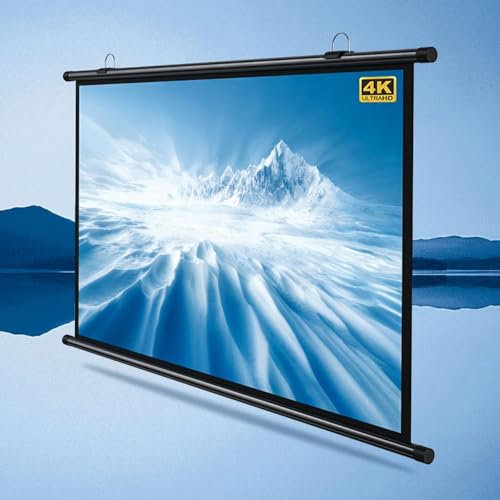 GSKDZG 40 50 60 Manual Projection Screen 4K HD Home Theater Projector Screen For Indoor Outdoor Wall Mounted Movie Screen Portable Screen, Easy Roll Up(30 Inch (4:3))