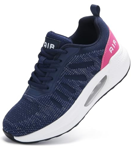 Women Trainers for Running Shoes Ladies Air Cushion Arch Support Memory Foam Plantar Fasciitis Orthopedic Shoes Lightweight Mesh Walking Sneakers Navy UK 6.5