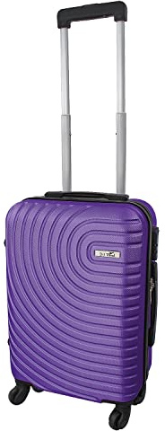 Daniel James Cabin Suitcase - 18” or 20” Lightweight Carry On Hand Luggage with 4 Spinner Wheels - Airline Approved Hard Shell ABS Trolley Case Bag with Combination Lock (Purple, 18-INCH)
