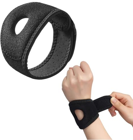 TELAIN Bandage de poignet noire Soutien ulnaire avec coussinet en silicone absorbant les chocs Poignet, sangle de protection pour fissure TFCC, douleurs du côté ulnaire, surutilisation récurrente