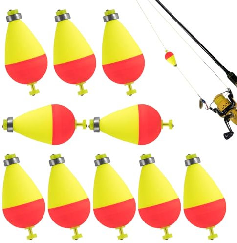 Angelschwimmer,10er Satz Ovaler Schwimmkörper Angelzubehör | Beschwertes Korkball-Sportzubehör Für Fluss See Tiefwasser Forellen Outdoor Angeln