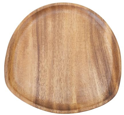 Assiettes Sucrées, Assiette de Nourriture en Bois de Noyer Pratique Unique pour le Gâteau (20 cm * 20cm)