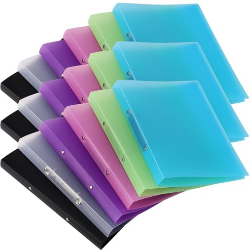 PINGEUI 18 Pack A4 2-Ring Binder, 23mm Spine Colored Folder Document Organiser Flexible Plastic File Folder for School Home Work Office Travel
