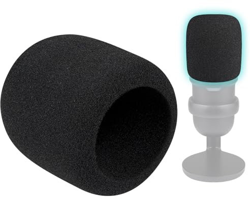 SOULWIT 2Pcs Microfoni Filtro Pop per HyperX SoloCast, Protezione Microfono Schiuma Mic Copri Parabrezza - Nero