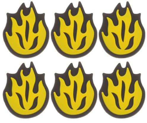 JOINPAYA 6 pièces Amortisseur de Vibrations pour Raquette de Tennis Silicone Forme de Flamme Jaunes Léger et Absorbeur de Chocs pour Meilleur Contrôle et Confort