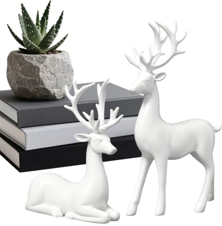 Estatua de Reno, decoración de Estatua de Navidad de Ciervo, Figuras de Alce de Invierno, para Sala de Estar, Dormitorio, Vacaciones, Invierno, Fiesta, Escritorio, estantería, Mesa de Comedor