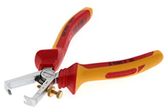 GEDORE VDE Abisolierzange, einstellbar für Drähte von 0,8-6,0 mm², mit Öffnungsfeder und Feststellschraube, VDE 8098-160 H
