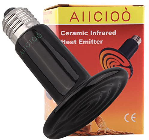 AIICIOO Terrarium Waermelampe Keramik Reptilien Wärmelampe Tiere für Eidechse/Bartagame/Hühner/SchlangeKein Licht um die Augen der Tier 220V E27 (50W)