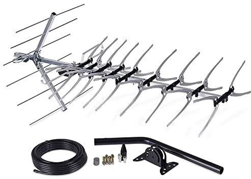 SSL 48 Element TV Aerial Kit 4K HD Freeview With Built In 4G & 5G LTE Filter For Outdoor or Indoor Installation With Full Kit High Performance