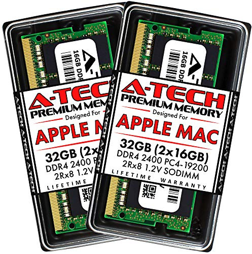 A-Tech Components 32GB (2x16GB) RAM for Apple iMac 2017 (27 inch Retina 5K & 21.5 inch Retina 4K) | DDR4 2400MHz SODIMM PC4-19200 2Rx8 1.2V 260-Pin SO-DIMM Memory Upgrade Kit