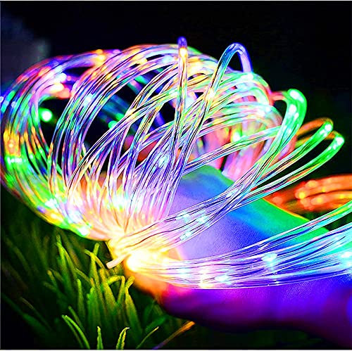 Tubo luminoso a LED, 20 M 200 LED Luci di corda Funziona a batteria Luci a stringa LED con 8 modalità remote Luci da giardino per la decorazione di interni all'aperto (Multicolore)