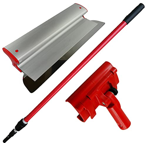 Komplettes Profi-Set: Flächenspachtel 60 cm + Adapter + Teleskopstiel 90-160 cm, Austauschbares und sehr langlebiges Blatt 0,3 mm ErgoPlane CT01