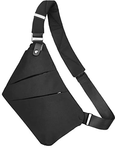 Aucuu Sling Shoulder Backpack, Chest Bag with Detachable Shoulder Strap, Waterproof Anti-Theft Military Daypack Crossbody Backpack for Men Women, Travel, Outdoor(Black)