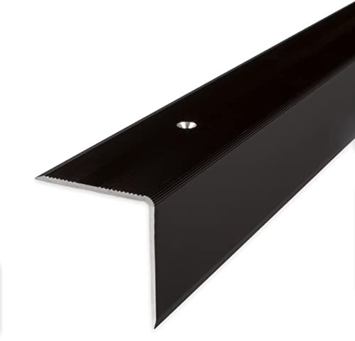 PROVISTON | Trappkant | Aluminiumanodiserad | Bronze Dark | Bredd 40 mm | Höjd 42 mm | Längd 1000 mm | Borrade | Trappkantprofil | Trappvinkel | Vinkelprofil | Kombinera vinkel | 1 del