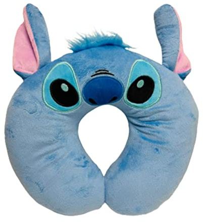 Disney Lilo & Stitch - Almohada de viaje para el cuello, cojín de apoyo en forma de U, cojines de viaje para vacaciones (puntadas)