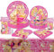 Amycute 81 Pezzi Set Compleanno Bambina, Kit Compleanno Bambina Piatti Principesse Tovaglia Tovaglioli Bicchieri di Carta per Decorazioni Festa Bambina