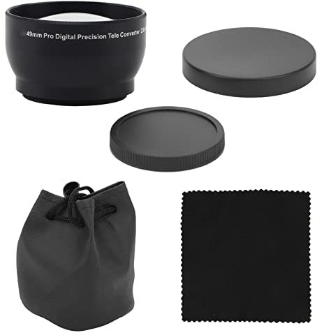 Teleconvertitore HD,Teleobiettivo da 49 Mm con Ingrandimento 2X, Teleobiettivo, Teleobiettivo in Vetro Ottico Per Paesaggi Distanti con Zoom Ad Alta Definizione Per Tutti Gli Obiettivi della Fotocame