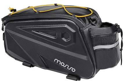 MOSISO Fahrradtasche 14L, Gepäckträgertasche Wasserdicht Isoliertasche mit Schultergurt, Multifunktionale 3-In-1 Fahrradtasche Rucksack Schnell Abnehmbare für Radfahren Pendeln Camping,Gelb