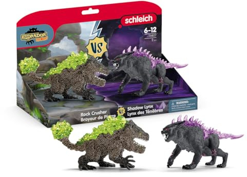 schleich 70827 Shadow Lynx vs. Rock Crusher, from 7 years ELDRADOR CREATURES - Figurine, 31 x 16 x 18 cm