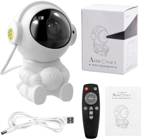 Jinlaili Astronaut Projektor LED, Galaxie Sternenhimmel Projektor 360°Rotation, Galaxy Projektor Nachtlicht mit Fernbedienung, Sternlichtprojektor Lampe, Sternenprojektor Geschenk Kinder Erwachsene