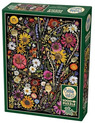Cobble Hill 1000-teiliges Puzzle-Blumenpresse: Glücks-Beispielposter enthalten, lebendige Farben
