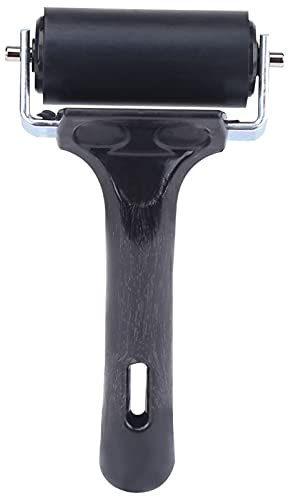 Gummiwalze, Gummiwalze 6 Cm, Linolwalze, Gummiwalze, Farbpinsel für Linoldruck und Druckgrafik, Farbpinsel, Brayer-Rolle mit Griff Zum Malen, Drucken oder Prägen von Brayers