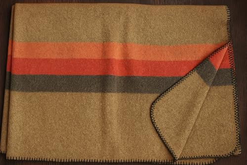 Couverture en laine de l'armée allemande, 165 x 225 cm, 2,5 kg, épaisse, chaude et durable, résistante pour le camping, l'extérieur, la survie, les urgences et l'utilisation tactique, couverture en